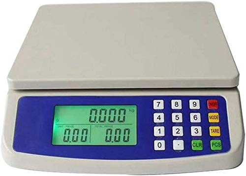 GLJTUO Báscula Electrónica De Alta Precisión, Báscula Electrónica De Precios, Báscula De Acero Inoxidable para Alimentos, Pantalla LCD, Función De Pelado, Supermercado De Carnes,