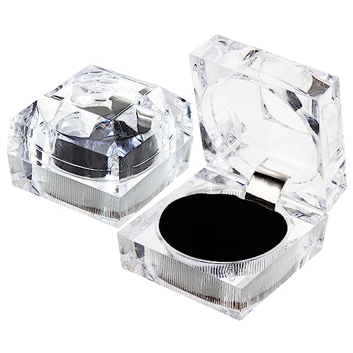 Homoyoyo 4 Piezas caja de presentación del anillo organizador anillos organizador de anillos jewelry box para ayudante de cámara chicas caja de anillo de fiesta suministro de boda Acrílico