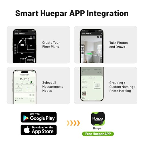 image for Huepar Laser Distance Measure 200Ft. Digital Rechargeable Laser Measur