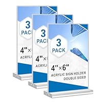 HRSDEIE Acrylic Sign Holder 8.5x11 Inches, 10 Pack Clear Plastic Table Flyer Display Stand