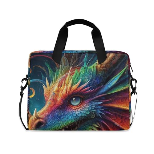 Maletín para laptop con diseño dragón arcoíris 13-15.6 pulg miniatura 1