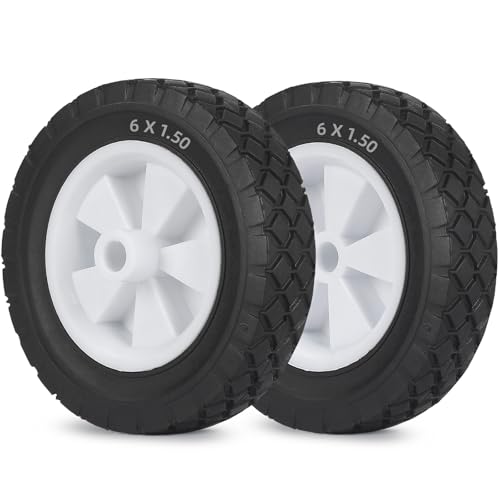 GIGOOL 6 Inch Wheels for Oregon 72-106 Hand Trucks Replacement Wheels Fit for Oregon Lawn Mower Wagon Utility Cart Pack of 2