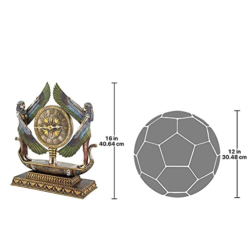 Design Toscano Wu71647 Wings Of Isis Egyptian Revival Desk Mantel Clock Statue, 16 Inch, Full Color #TOP1