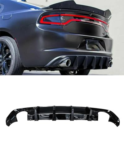 Rear Bumper Lip Diffuser Fit for Dodge Charger Base 2015-2018 SXT 2015-2023 Glossy Black