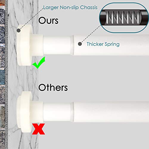 Prodigen Room Divider Tension Curtain Rod, Tension Shower Curtain Rods, Premium Tension Windows Curtain Rods,42-72 Inch,No Drilling,Adjustable Bathroom Stall Tension Pole-Stainless Steel,42-72Inch - Thumbnail 5