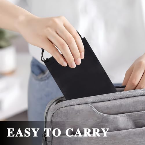 Image of 15pcs Sunglasses Pouch, Sunglass Pouches with Drawstrings, Soft Sunglasses Case for Women Men (15, Black), Small
