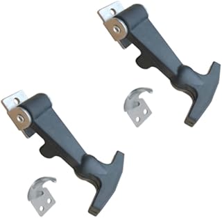 AlphaCraft 2 PCS Medium Elastic Hood Catch Flexible T-Handle Hasp Rubber Draw Latches with Zinc Plated Brackets for Tool Box Vehicle Engine Hood ATV RV Boat