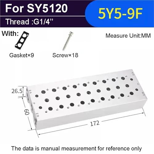 Embase SS5Y bloc collecteur pneumatique SY5120 1 pièce