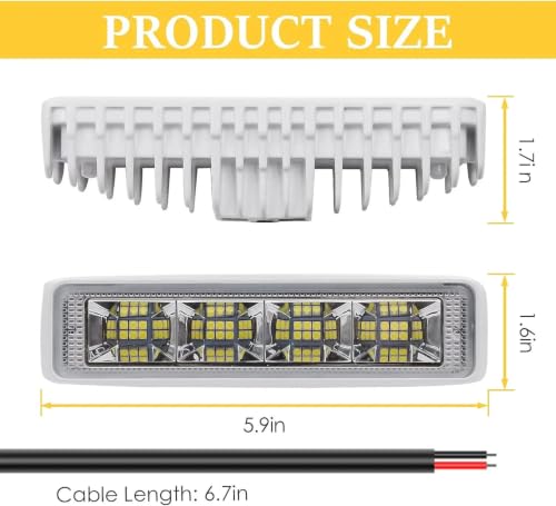 Bombilla LED y barra de luz trabajo 72W para camión, tractor y SUV 5