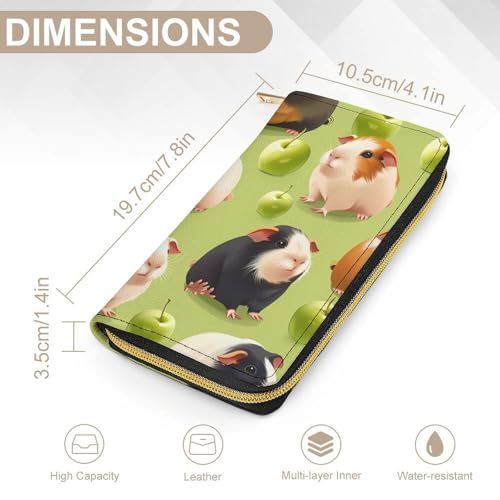 Guinea Pigs (1) Wristlet Wallets for Men Women Leather Purse Clutch Cute Card Holder2