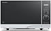 SHARP YC-PG204AE-S Mikrowelle mit Grill (700 W, 20 L, 10 Leistungsstufen, Eco-Funktion, Auftau-Funktion, Kindersicherung), Silber/Schwarz