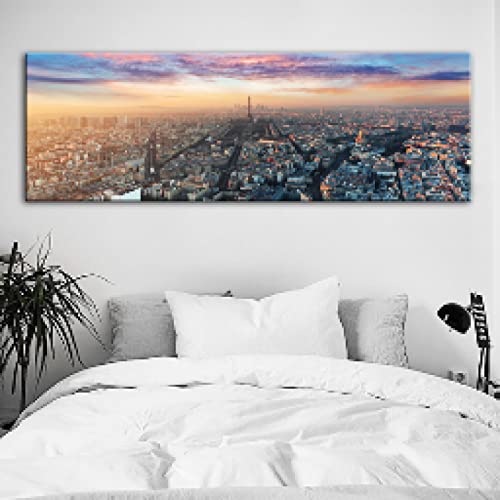 Paysage Affiche Et Gravures de Prestige Peinture Murale Ville Nuit Toile 70x210cm