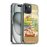 Head Case Designs Officially Licensed The Flintstones Stone Car Characters Gel Case [Military Grade Protection] Compatible with Apple iPhone 15 and Compatible with MagSafe