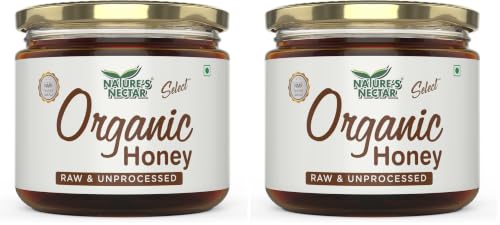 Image of Nature's Nectar Raw Organic Honey 400g | 100% Pure NMR Tested | Raw and Unprocessed (Pack of 2)
