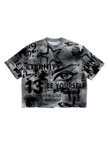 SOLY HUX Men's Graphic T Shirts Crew Neck Short Sleeve Hip Hop Novelty Tee Tops Streetwear