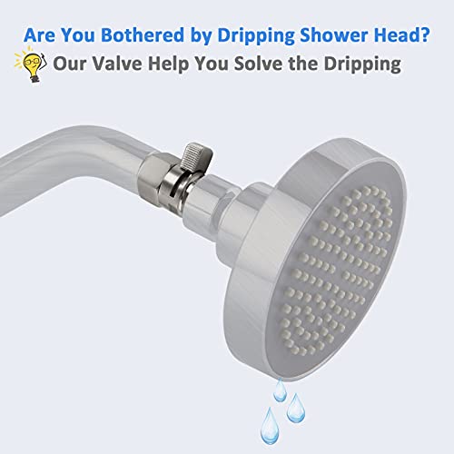 Water Flow Control Valve, Angle Simple Brass Shower Shut Off Valve, Flow Restrictor For Handheld Shower, Bidet Sprayer, Brushed Nickel #TOP3