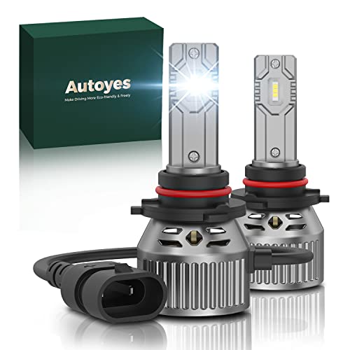 Autoyes 9005/HB3 LED Headlight Bulbs High Beam, 15000LM, 70W/Pair 4 Times Brighter LED Headlights for Car Halogen Upgrade Replacement 6000K White IP68 Waterproof (Pack of 2)