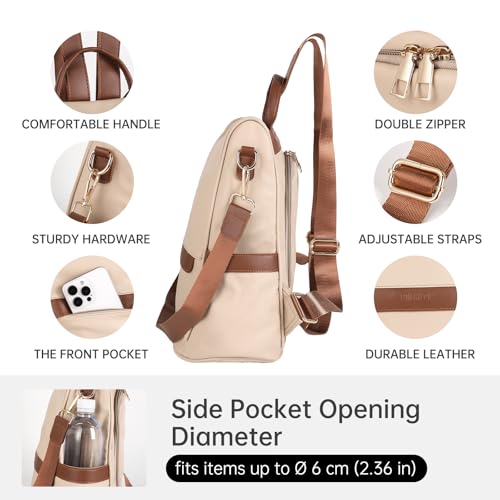 Image of CHERUTY Women Backpack Purse PU Leather Anti-theft Casual Shoulder Bag Fashion Ladies Satchel Bags