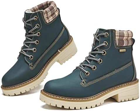 COOL COSER C Womens Fashion Boots Comfort Water-Resistant Hiking Boots Casual Chunky Heel Lace Up Ankle Boots&Booties for Women Navy Blue 10