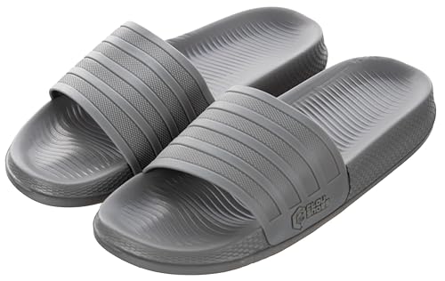 Brandsseller Chanclas para hombre – Zapatillas de baño suaves para ocio y baño con suela gruesa EVA, resistentes, resistentes al agua y ergonómicas, ideales para gimnasio, casa y vacaciones, gris, 42