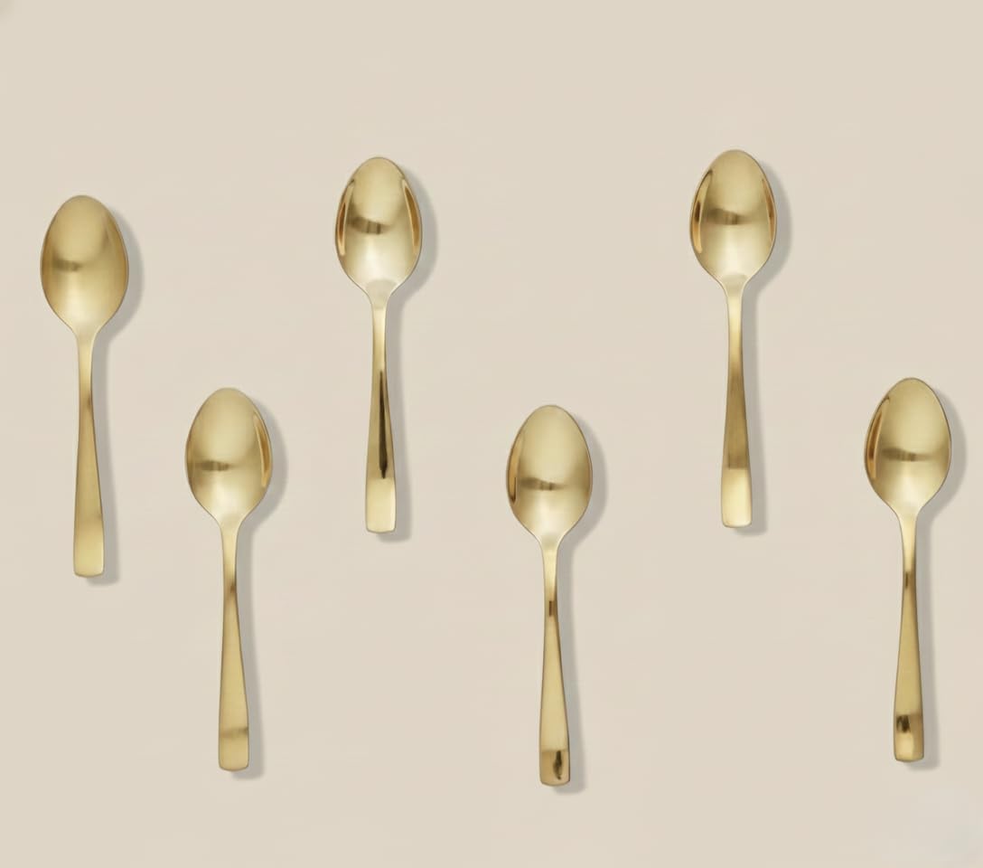 Brass Masala Spoons - Set of 6 for Indian Kitchen -1