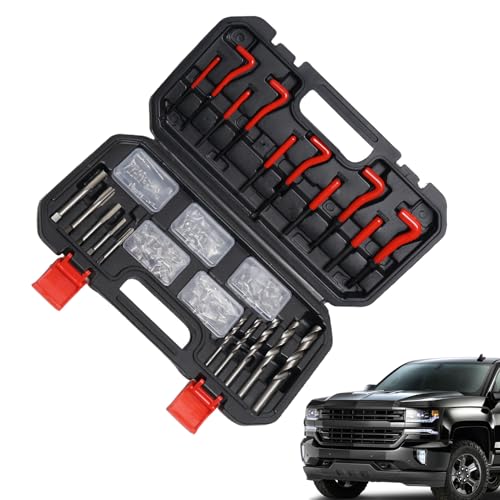 Thread Repair Kit   Drill Helicoil Repairs Kit ,131 piece Thread Repair Tool Kits For Engine Block Damage Repairs | Threads Chaser Set, Including Coil Drill Bit Insert Installation Kits 39x24x5cm