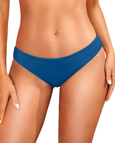 Image of Tempt Me Women Low Rise Bikini Bottoms - Moderate Coverage Bathing Suit Bottoms Low Waisted Swimsuit Bottoms Brief