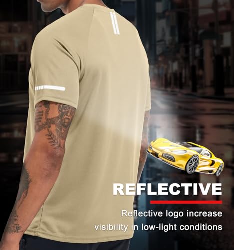 Image of Men's Quick-Dry Sportswear T-Shirts,4 /6 Pack Breathable Moisture Wicking Gym Tops for Training & Workout,Short Sleeve Tees