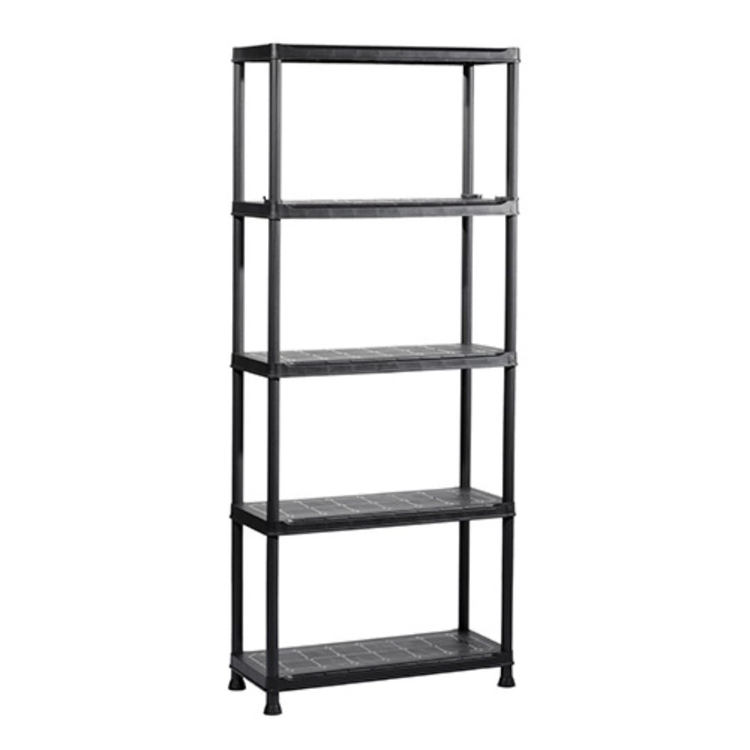 Keter Plus 75/5 Plastic Shelving Unit 75 x 32 x 176 cm Black