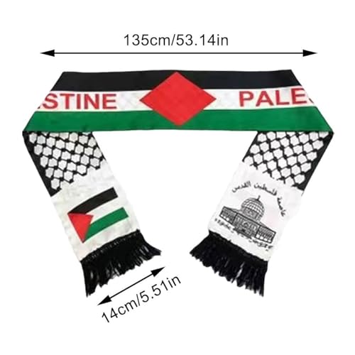 JCAKES Palestine Flag Scarf,Palestine Flag Shawl Sash Stole Wraps Scraf,Double Side Scarf Palestine Satin Scarf (6 PCS)4