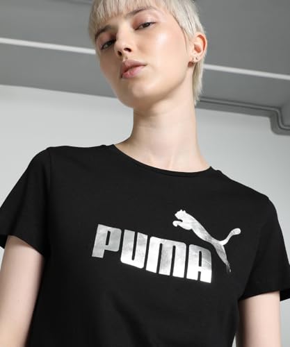 Image of Puma Women's Cotton Regular Fit Letter Print T Shirt