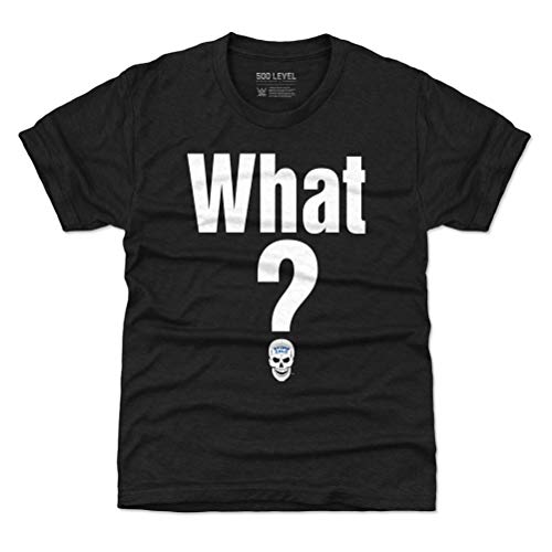 500 LEVEL Stone Cold Steve Austin WWE Youth Shirt (Kids Shirt, 6-7Y Small, Tri Black) - Stone Cold Steve Austin What WHT