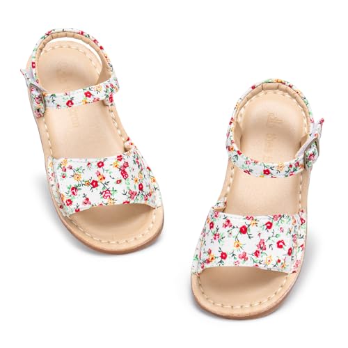 Image of THEE BRON Toddler Girls Vintage Open Toe Sandals Cushioned Comfy Summer Dress Shoes