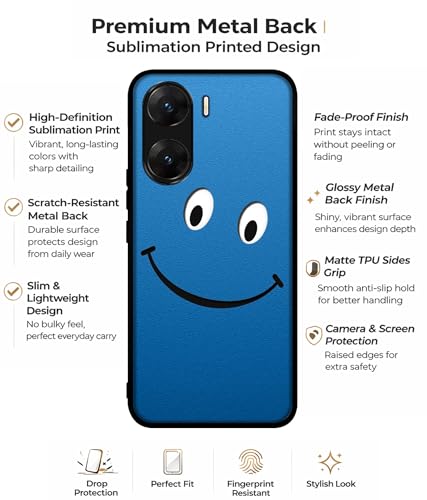 Image of Happy Design Premium 2D Printed Metal Back Case Cover for Vivo V29E 5G