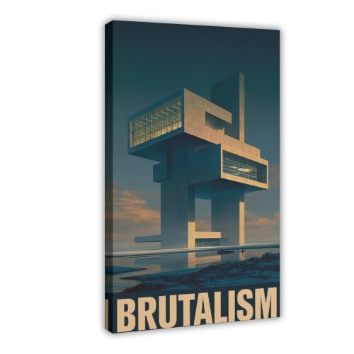 Brutalist Moderne Betonarchitektur, Leinwand-Poster, Wandkunst, Dekordruck, Bild, Gemälde für Wohnzimmer, Schlafzimmer, Dekoration, 30,5 x 45,7 cm (L x B)