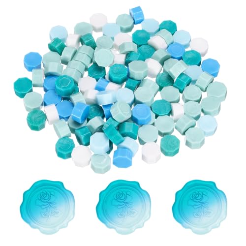 PATIKIL Wax Seal Beads, 4 Pcs Hexagon Sealing Beads Kit for Wax Seal Stamp for Wedding Invitation Letter Envelope DIY Crafts Card Gift Wrapping, Blue Colors