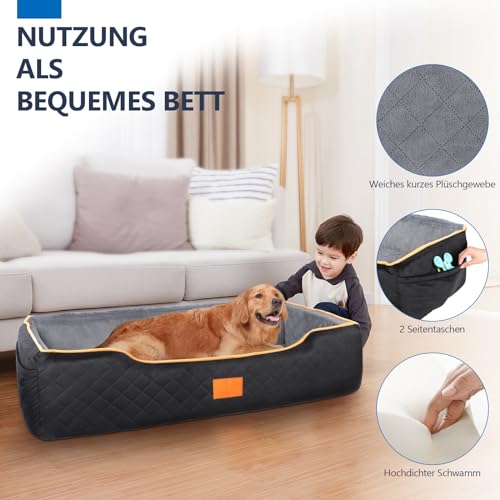 GL GLENSLAVE Hundeautositz für große/mittlere Hunde, bequemes Hundeautobett Pet Booster für den Rücksitz, vollständig Abnehmbarer & waschbarer Hundereisesitz mit dickem Kissen