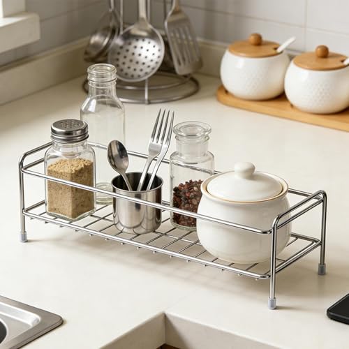 Soporte de esponja con drenaje eficiente para encimera de cocina 4
