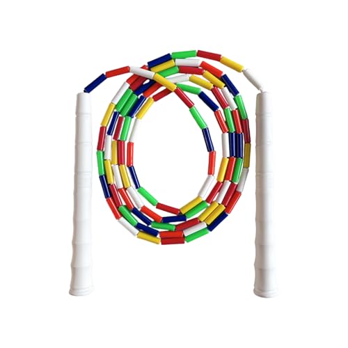 Tonxin(トンシン) 長さ調節可能なカラフルなビーズ付きジャンプロープ、滑り止めハンドル付き、耐久性のあるジャンプロープ、スポーツトレーニング用