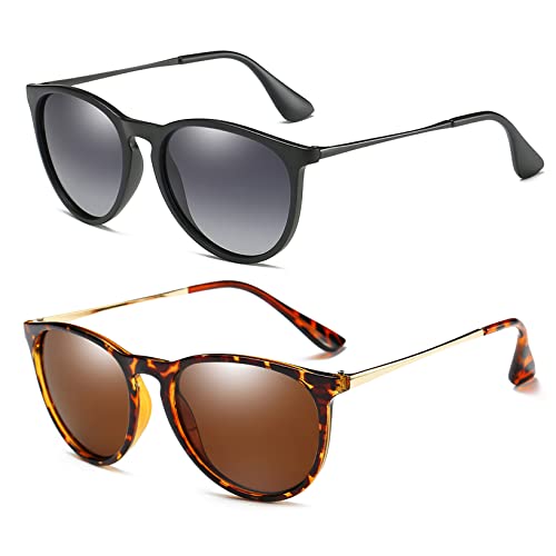 Round Polarized Sunglasses for Women Men Retro Womens Sunglasses Uv Protection