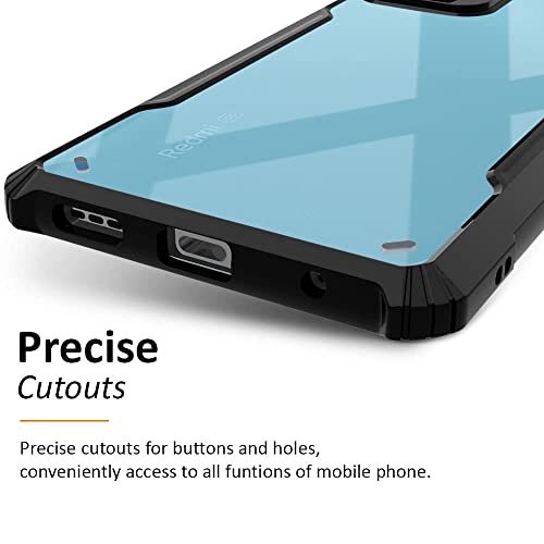 Image of WOW IMAGINE Shock Proof Clear Back Cover Case Mobile Cover for Redmi 11 Prime 5G (Hard | Hybrid PC + TPU | Full Armour Device & Camera Protection | Black)