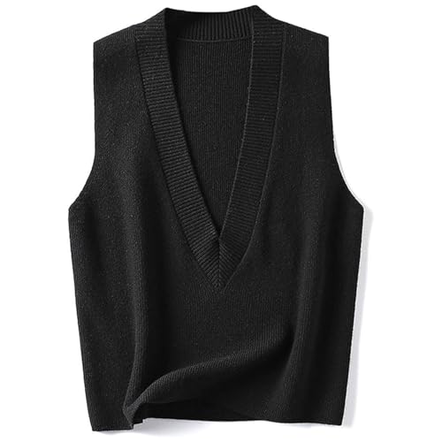 ZUEVI Women's Sweater Vest V Neck Sleeveless Pullover Knitwear Tops Casual Trendy Solid Crop Knitted Sweaters Vests