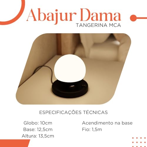 Abajur Dama Em Alumínio Com Globo Vidro Fosco Soquete G9 Tensão Bivolt -