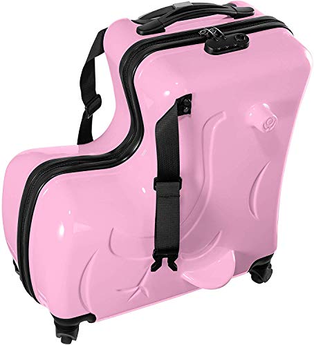 Wangbaochang2017 20in Kid Suitcase Trolley Case - Rideable Luggage With Fashionable Appearance - Funny Travel Companion for Girls in Pink for Children2