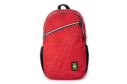 DIME BAGS Backpack with Padded Laptop Compartment, Durable Hempster Material, 11 Storage Pockets, For Travel & Daily Use, City Dweller (Red)