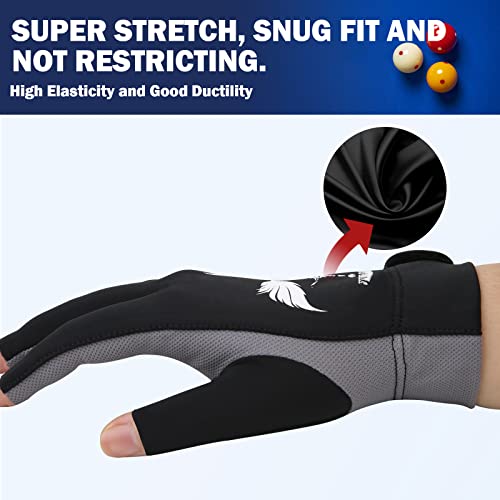 ANIMSWORD Breathable and Comfortable Billiard Pool Gloves Fits on Left Hand or Right Hand 3 Finger for Snooker Cue Sport Glove. by ANIMSWORD - Used condition - Image 6