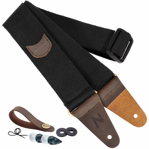 Nefelibata Gitarrengurt mit Plektrum-Tasche, Kopf Rindsleder...