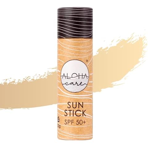 Aloha Sun Stick SPF 50+ | Face Mineral Sunscreen for Surfing | Eco-friendly Paper Tube 20g (Beige) Cover