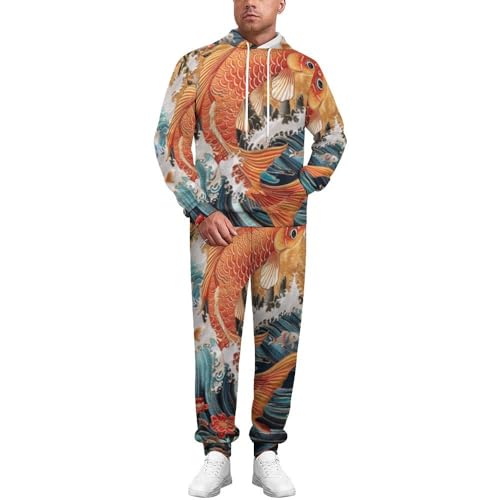Survêtement homme poisson motif animal sweat à capuche et pantalon jogging imprimé 3D taille M