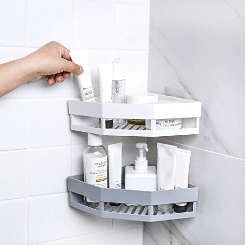 Geen Punch Bad Planken, 1 Stks Badkamer Hoekplanken Shampoo Houder Keuken Opbergrek Mess Douche Organisator Muurhouder… - Image 4